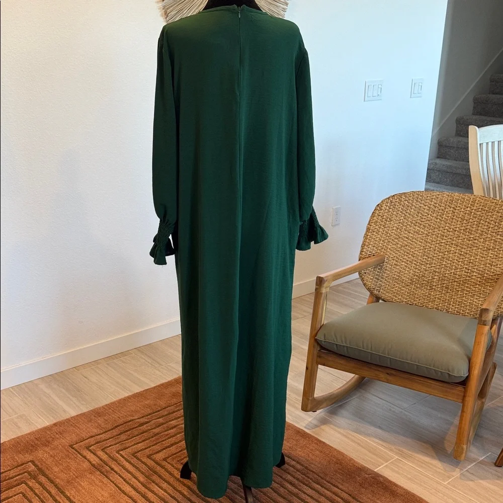 Chic Long Sleeve Green Maxi Dress - Picture 9 of 11